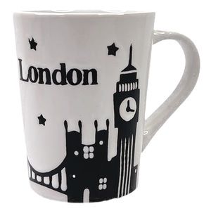 London Cityscape Skyline Big Ben Bridge Etched Stoneware Coffee Mug Tea Cup